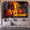 Picture of Deadpol Birthday Party Decorations Backdrop 5x3Ft Birthday Party Banner for Photography Cool Themed Large Size Party Wall Background for Boys Girls Birthday Party