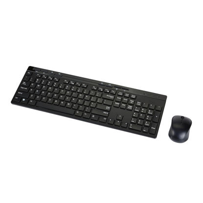 Picture of Amazon Basics Full-Sized Wireless Keyboard & Mouse Combo, 2.4 GHz USB Receiver, QWERTY Layout, Black