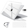 Picture of EooCoo Case Compatible with MacBook Air 15 inch 2024 2023 M3 M2 Chip A3114 A2941, Air 15.3" Plastic Hard Case & Keyboard Skin & Camera Cover & Type C Adapter, Crystal Clear