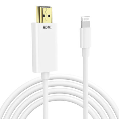 Picture of Lightning to HDMI Cable for iPhone Digital AV Adapter 1080P HD Video Sync Screen Connector iPhone to HDMI for TV Projector Monitor 13.2FT