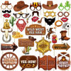 Picture of 36Pcs Country Party Decorations Photo Booth Props, Western Photo Booth Props for Western Party Decorations, Wild West Cowboy Photo Booth Props for Cowboy Decorations Party