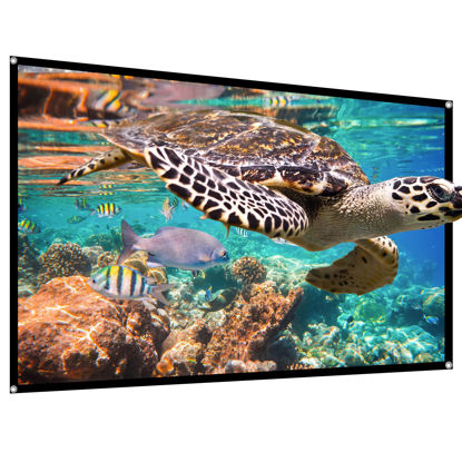 Picture of Projector Screen,HUANYINGBJB 4K 16:9 HD Rear Front Projector Screen Foldable Projection Screen Double-Sided Portable Outdoor Indoor Projector Screen Small for Movie Home Theater (60 inches)