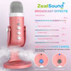 Picture of ZealSound USB Microphone,Condenser Computer Mic,Plug&Play Gaming Microphones for PS 4&5.Headphone Output&Volume Control,Mic Gain Control,Mute Button,YouTube Podcast on Mac&Windows Pearlescent Pink