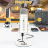 Picture of ZealSound USB Microphone,Quick Mute Noise Cancel for Phone Computer PC PS5,Gaming Microphone with Gain Control,Echo Monitor Volume Adjust for Streaming Vocal Recording ASMR Podcast Video K66 White