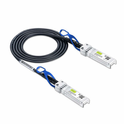 Picture of 10Gtek 25G SFP28 SFP+ DAC Cable - 25GBASE-CR SFP28 to SFP28 Passive Direct Attach Copper Twinax Cable for Cisco SFP-H25GB-CU1M, Ubiquiti UC-DAC-SFP28, Arista, Supermicro and More, 1-Meter(3.3ft)