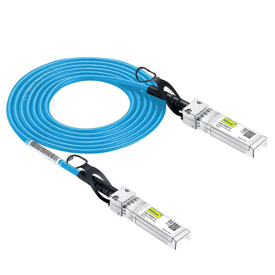 Picture of [Blue] Colored 10G SFP+ DAC Cable - Twinax SFP Cable for Cisco SFP-H10GB-CU2M, Ubiquiti UniFi, D-Link, Supermicro, Netgear, Mikrotik, Fortinet, ZTE Devices, 2-Meter(6.5ft)