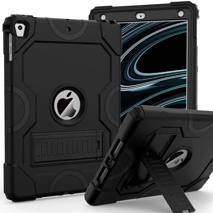 Picture of ZoneFoker Case for iPad 6th/5th Generation (9.7 Inch, 2018/2017 Model),iPad Air 2 / 1st Case, iPad Pro 9.7 Case 2016,Heavy Duty Shockproof Rugged Protective Case for iPad 9.7 Inch,Black