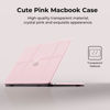 Picture of EooCoo Cute Pink Case Compatible with MacBook Air 13 inch 2024-2022 Release M3 A3113 A2681 M2 Chip, [Full Protection Plastic Hard Shell Case][with Keyboard Skin Cover & Screen Protector ] - Milky Pink