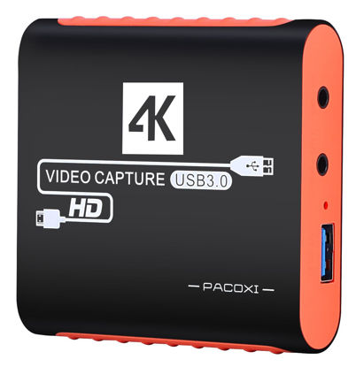 Picture of Capture Card for Nintendo Switch with 4K Pass-Through, USB3.0 1080P 60FPS HDMI Video Cam Link Game Capture for Streaming, Work with Xbox PS4 PS5 PC DSLR for OBS Twitch Live Broadcasting and Recording