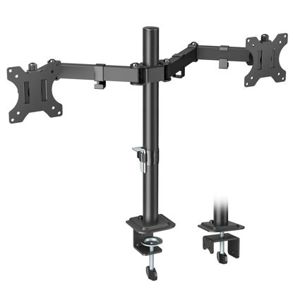 Picture of UPGRAVITY Dual Monitor Mount, Dual Monitor Stand for Two 17"-32" Flat/Curved Computer Screens, Fully Adjustable Dual Monitor Arms Hold up to 17.6lbs, VESA 75*75/100*100mm with C-Clamp / Grommet Base