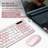 Picture of Wireless Keyboard and Mouse Combo, Reccazr 2.4G Full-Sized Keyboard and Mouse Cordless, 3 DPI Adjustable Mouse, Dual-System Keyboard for Computer/Laptop/Windows/Mac (Pink & White)