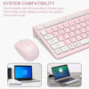 Picture of Wireless Keyboard and Mouse Combo, Reccazr 2.4G Full-Sized Keyboard and Mouse Cordless, 3 DPI Adjustable Mouse, Dual-System Keyboard for Computer/Laptop/Windows/Mac (Pink & White)