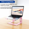 Picture of BESIGN LS03 Aluminum Laptop Stand, Ergonomic Detachable Computer Stand, Riser Holder Notebook Stand Compatible with Air, Pro, Dell, HP, Lenovo More 10-15.6" Laptops, Pink