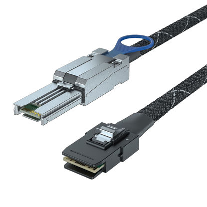 Picture of SFF-8088 to SFF-8087 Mini SAS Cable, External 26Pin to Internal 36Pin Hybrid SAS2.0 6Gbps Cable for DataCenter, Servers, Workstations and Desktops, 100-Ohm, 0.5-m(1.6ft)