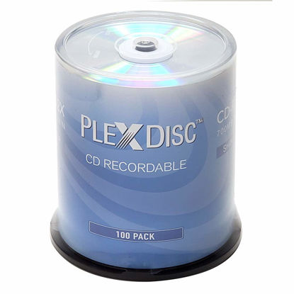 Picture of PlexDisc CD-R 700MB 52X Shiny Silver Top Recordable Media Disc - 100pk Spindle 631-105-BX