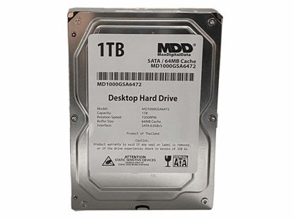 Picture of MaxDigitalData MDD (MD1000GSA6472) 1TB 64MB Cache 7200RPM SATA 6.0Gb/s 3.5in Internal Desktop Hard Drive