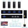 Picture of DGODRT VGA KVM Switch 4 Port, USB VGA KVM Switcher for 4 Computers Share 1 Monitor 3 USB Devices Keyboard Mouse Scanner Printer, Including 4 KVM Cables & Desktop Control