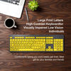 Picture of BOOGIIO Large Print Computer Keyboard, Wired USB High Contrast Keyboard with Oversized Print Letters for Visually Impaired Low Vision Individuals (Yellow+Black)