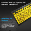 Picture of BOOGIIO Large Print Computer Keyboard, Wired USB High Contrast Keyboard with Oversized Print Letters for Visually Impaired Low Vision Individuals (Yellow+Black)