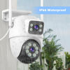 Picture of GUOANVISION 【Security Cameras Wireless Outdoor】 Dual Lens Linkage,6MP WiFi PTZ Surveillance Camera,360°View,Human Detection,Auto Tracking,Light Alarm,Night Vision,Two-Way Audio, Corded Power.