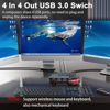 Picture of USB 3.0 Switch Selector 4 Port,MLEEDA KVM Switcher 4 Computers Sharing 4 USB Devices,USB Peripheral Switcher for Keyboard Mouse Printer Scanner,with Wired Remote Button and 4 USB 3.0 Cable