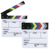 Picture of Cosmos 2 Pack Movie Directors Clapboards Film Clapboard Acrylic Clapper Board Film Slate Action Scene Cut Clapper for Photography Studio Video Cut and Movie Party Decorations (Acrylic-White)