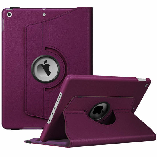 Picture of Fintie Rotating Case for iPad 9th Generation (2021) / 8th Generation (2020) / 7th Gen (2019) 10.2 Inch - 360 Degree Rotating Stand Cover with Pencil Holder, Auto Wake Sleep, Purple