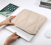 Picture of Voova Puffy 13 13.3 13.6 Inch Laptop Sleeve for Women, Cute Carrying Case and Cover with Accessory Pouch for MacBook Air 13 M2/M1, MacBook Pro 13, Surface Pro 9/8/7, 11.6-12" Chromebook, Apricot