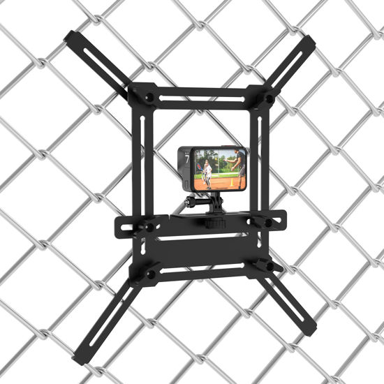 Picture of Fence Mount for Mevo Start, GoPro, iPhone, Phones, Digital Action Camera, to a Chain Link Fence for Recording Baseball,Softball and Tennis Games