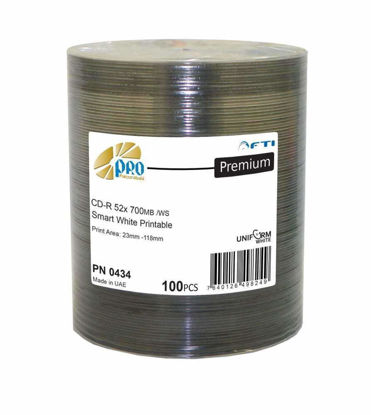 Picture of Super Blank CDs - CD-R Falcon Smart White Inkjet Hub Printable 52x 700MB 80min 100 Disc Pack