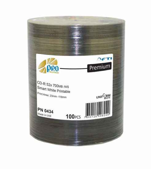 Picture of Super Blank CDs - CD-R Falcon Smart White Inkjet Hub Printable 52x 700MB 80min 100 Disc Pack