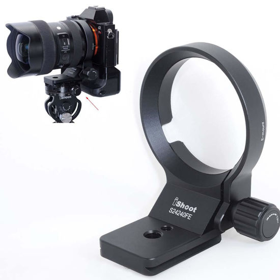 Picture of Tripod Mount Ring Lens Collar Support Bracket Compatible with Sigma 14-24mm F2.8 DG DN Art, 24-70mm F2.8 DG DN Art, 28-70mm F2.8 DG DN C, 85mm F1.4 DG DN Art, 105mm F2.8 DG DN Macro (E-Mount) Lens