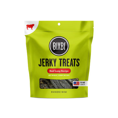 Picture of BIXBI Jerky Dog Treats, Original Beef Lung, 10 oz - USA Made Grain Free Dog Treats - High in Protein, Whole Food Nutrition, No Fillers