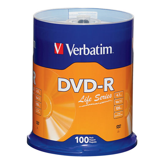 Picture of Verbatim® Life Series DVD-R Disc Spindle, Pack of 100