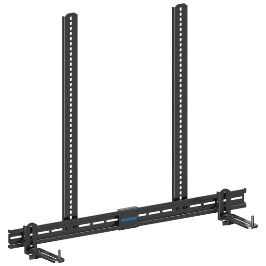 Picture of MOUNTUP Universal Soundbar Mount Sound bar Bracket Mounting Above or Under TV, Adjustable 6.5" L-Brackets Fits Most Soundbar Up to 20LBS Saving Space MU9122