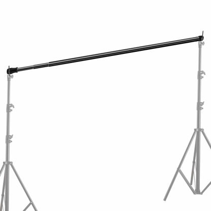 Picture of Pro Telescopic Background Support Cross Arm Crossbar, Heavy Duty Adjustable Backdrop Pole 10 ft/3m Aluminum Alloy 3 Section for C Stand (Black)