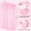 Picture of Voircoloria 3 Pack 3.3 x 8.2 ft Pasel Pink Foil Fringe Backdrop Curtains, Tinsel Streamers Birthday Party Decorations, Fringe Backdrop for Graduation, Baby Shower, Gender Reveal, Disco Party