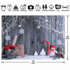 Picture of ZTHMOE 7x5ft Polyester Christmas Photography Backdrop Winter Snowman Santa Gift Wood Background Xmas Eve Holiday Party Decorations Photo Banner Booth Props with Four Holes Easy to Hang