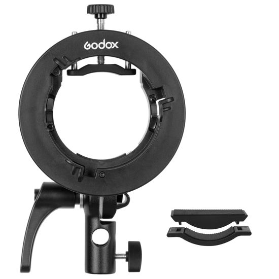 Picture of Godox S2 Speedlite S-Type Bracket Updated Version Bowens Mount for Godox V1 AD200Pro, AD200, AD300Pro, AD400Pro, V860II TT685 TT600 TT350 Series, Flexible Tilt Control, Large Handle