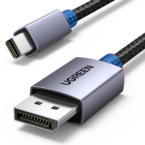 Picture of UGREEN VESA Mini DisplayPort to DisplayPort 1.4 Cable 6.6FT 8K@60Hz 4K@240Hz 32.4Gbps Bi-Directional DisplayPort to Mini DisplayPort Cord HDR HDCP2.3 for Thunderbolt 2/1 MacBook GSync FreeSync Monitor