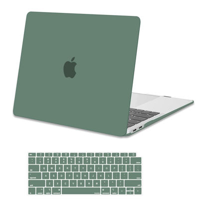 Picture of MOSISO Compatible with MacBook Air 13 inch Case 2022 2021 2020 2019 2018 Release A2337 M1 A2179 A1932 Touch ID, Plastic Hard Shell Case & Keyboard Cover for MacBook Air 13.3 inch Case, Midnight Green