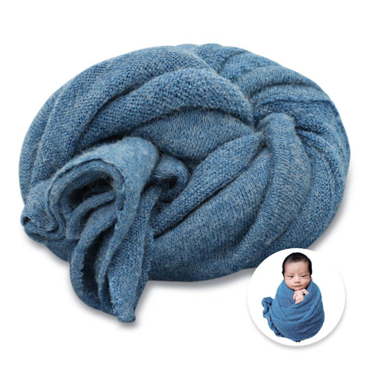 Picture of Newborn Posing Wrap Newborn Photography Props Soft Stretch Knit Blanket Handmade Wrap for Baby Boys Girls Photoshoot