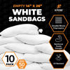 Picture of Woven Polypropylene Sand Bags for Flooding, Gravel - 14" x 26" Sacks 50 lb Weight Limit, Military Grade Reusable Refillable Sand Bag for Hurricane Flood Protection, Empty Sandbags, White, Bundle of 10