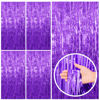 Picture of 5 Pack Purple Backdrop Tinsel Streamers Foil Fringe Backdrop Halloween Party Decorations Purple Backdrop Curtain Birthday Graduation Bachelorette Christmas New Year Party Decorations