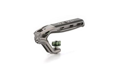 Picture of Tilta Xeno Top Handle - Titanium Gray | Aluminum Alloy and Silicone Build | 1/4″-20 and 3/8″-16 Threads w/Locating Points | Safety Release Pin | Comfortable Handling (1/4"-20 w/Locating Points)