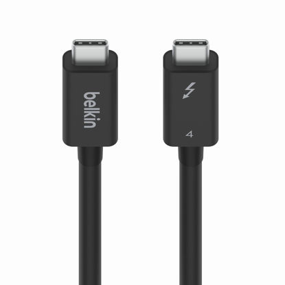 Picture of Belkin Thunderbolt 4 Cable (1M, 3.3ft Power Cable), USB-C to USB-C Cable w/ 100W Power Delivery, USB 4 Compliant, Compatible with Thunderbolt 3, MacBook Pro, eCPU & More - Intel Thunderbolt Certified