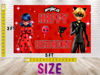 Picture of 5x3 FT Miraculous Ladybug Backdrop for Birthday Party Decorations. Cartoon Miraculous Ladybug Background for Theme Birthday.