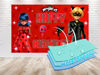 Picture of 5x3 FT Miraculous Ladybug Backdrop for Birthday Party Decorations. Cartoon Miraculous Ladybug Background for Theme Birthday.