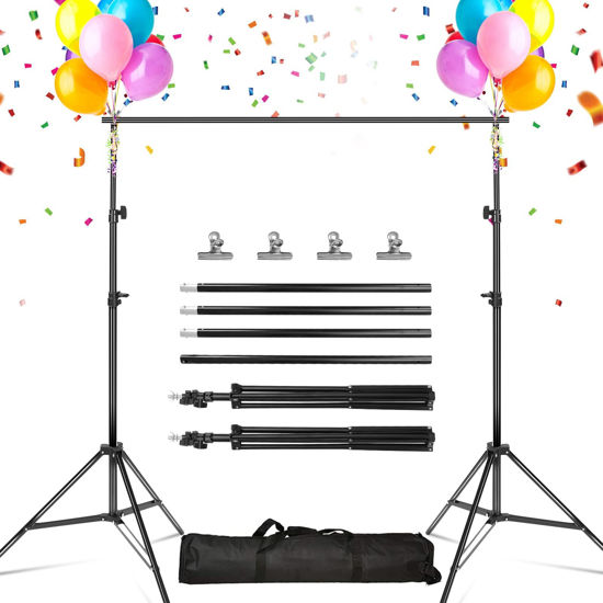 Picture of iMounTEK Backdrop Stand Photo Video Studio, 10Ft Wide Adjustable Backdrop Stand, Background Support System Kit with Clamps Carry Bag for Photography/Wedding/Party Decoration