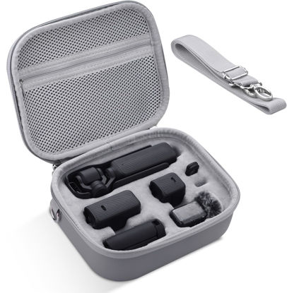 Picture of REYGEAK Carrying Case for DJI Osmo Pocket 3 / Creator Combo, PU Hard Shell Storage Bag Portable Protective Osmo Pocket 3 Storage Case for DJI Pocket 3 Accessories